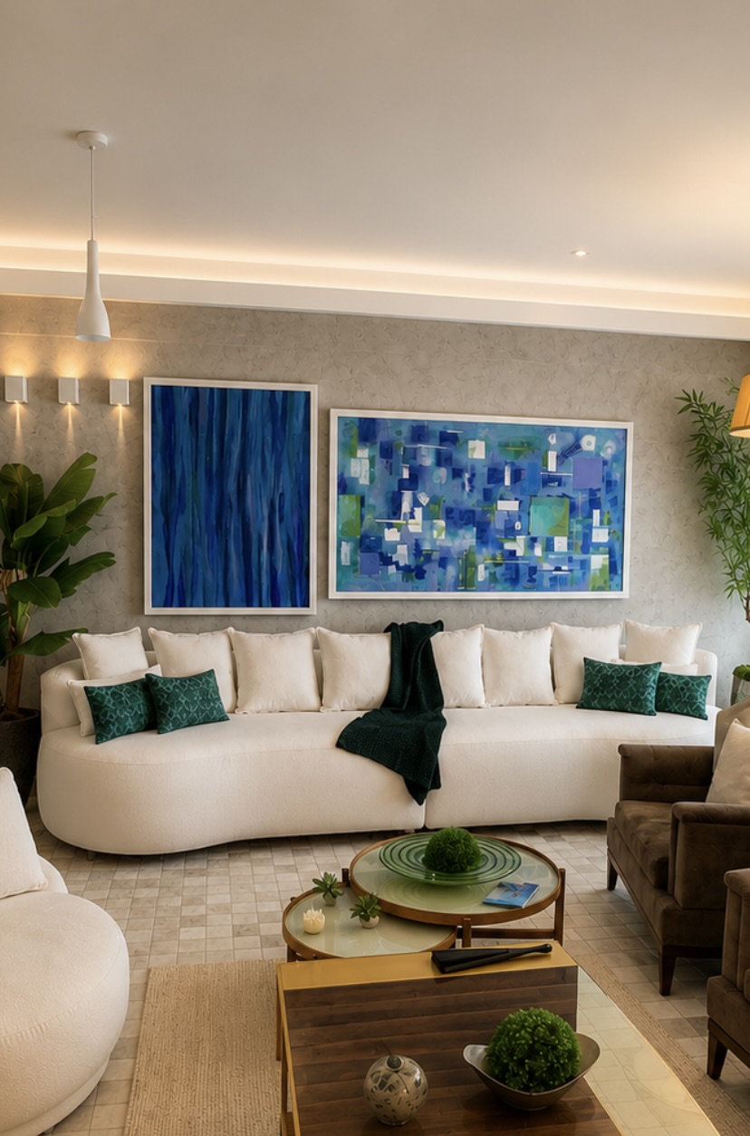 Sofá sofisticado em ambiente elegante